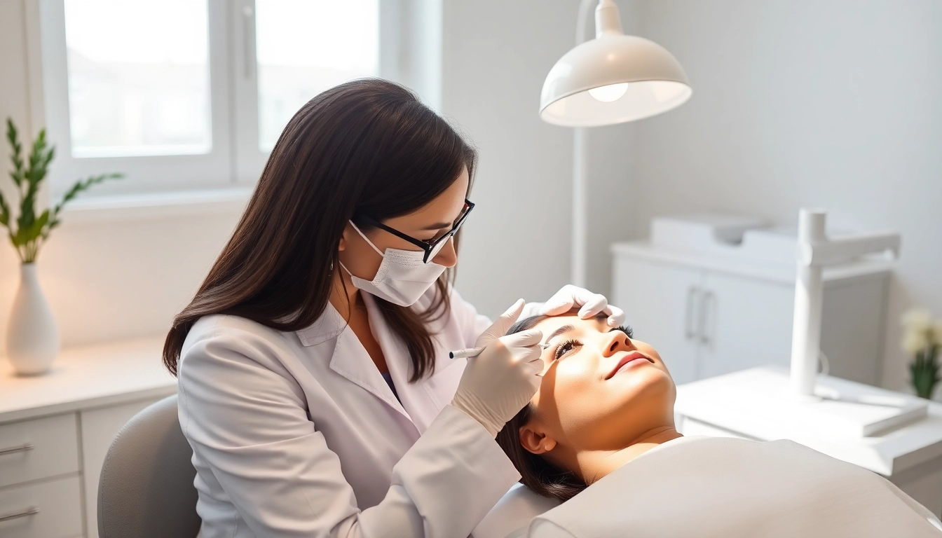 Professional administering a botox-zuerich-behandlung in a calm, modern clinic environment.