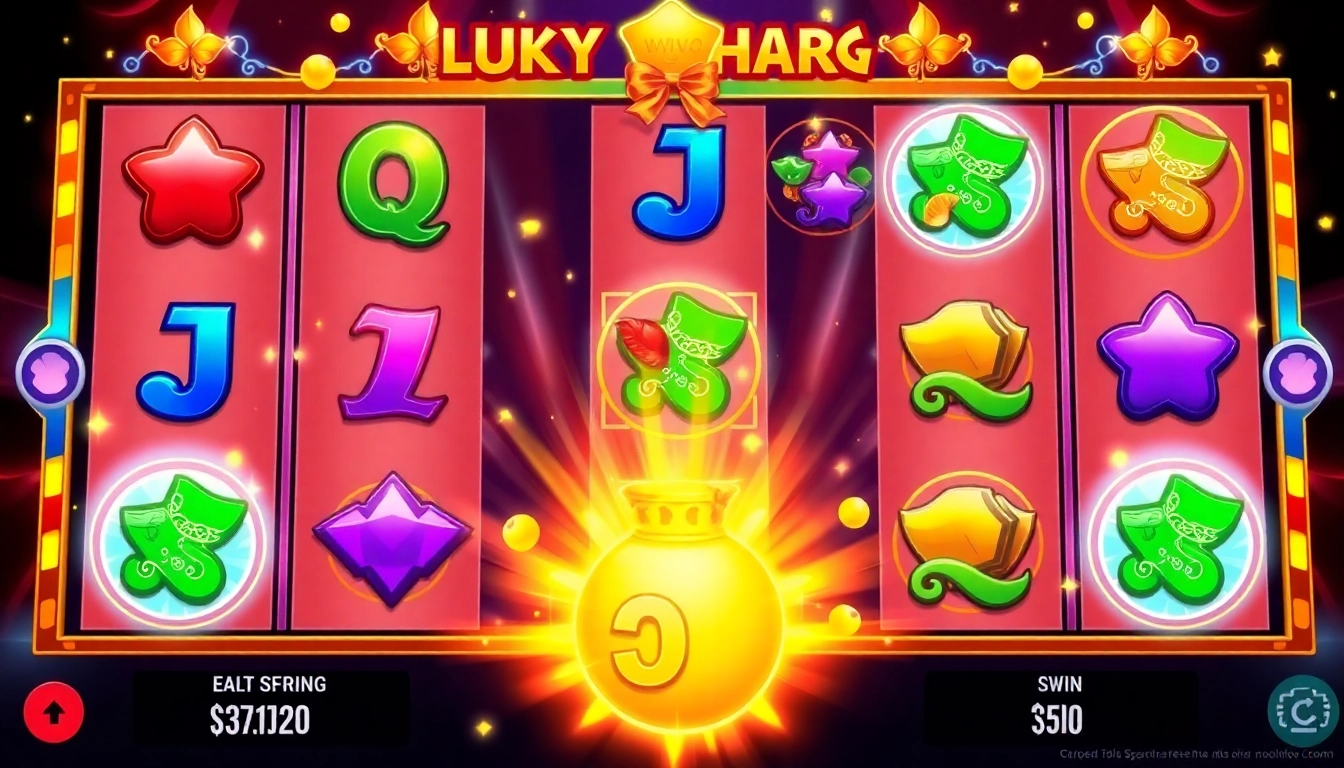 Gambar mesin slot gacor online dengan simbol berwarna-warni dan suasana kemenangan yang mengasyikkan, cocok untuk artikel tentang slot gacor terpercaya.