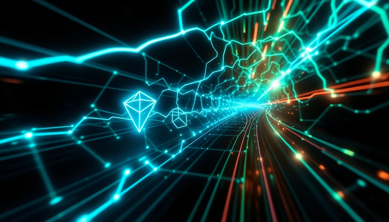 Visual depicting tron energy flowing securely through blockchain nodes, highlighting fast, reliable energy rental services on the TRON network for seamless blockchain operations.