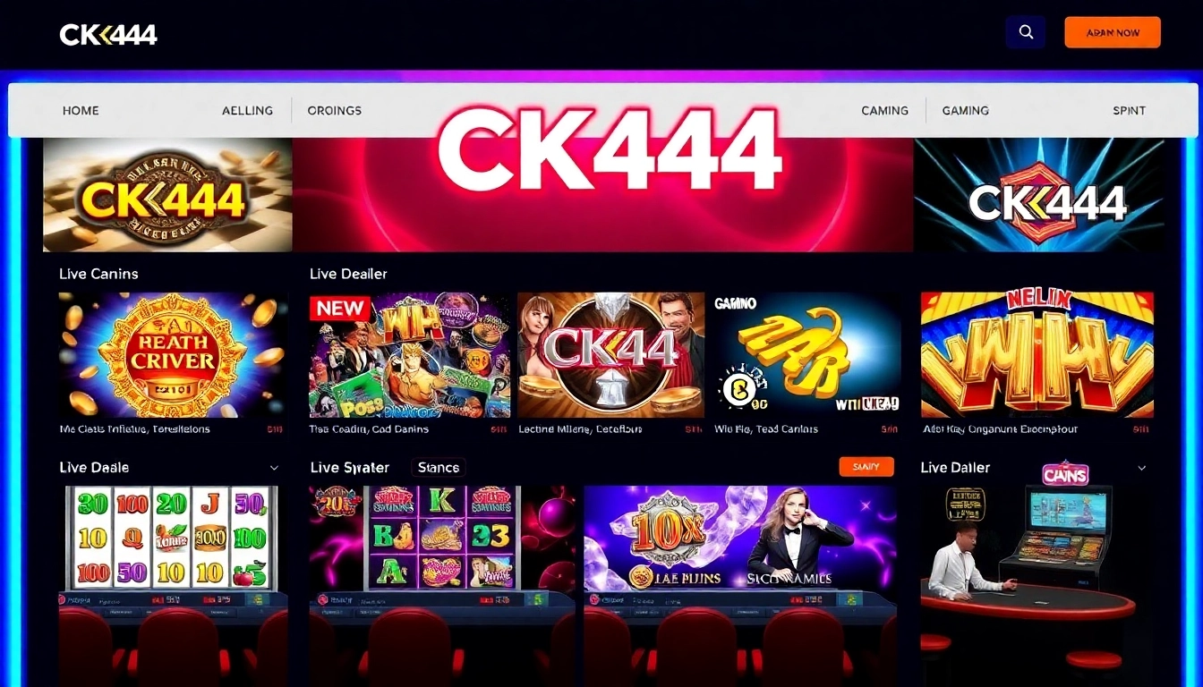 CK444 online gaming platform with engaging slot machines and live dealer tables in a vibrant, user-friendly environment for players seeking entertainment.