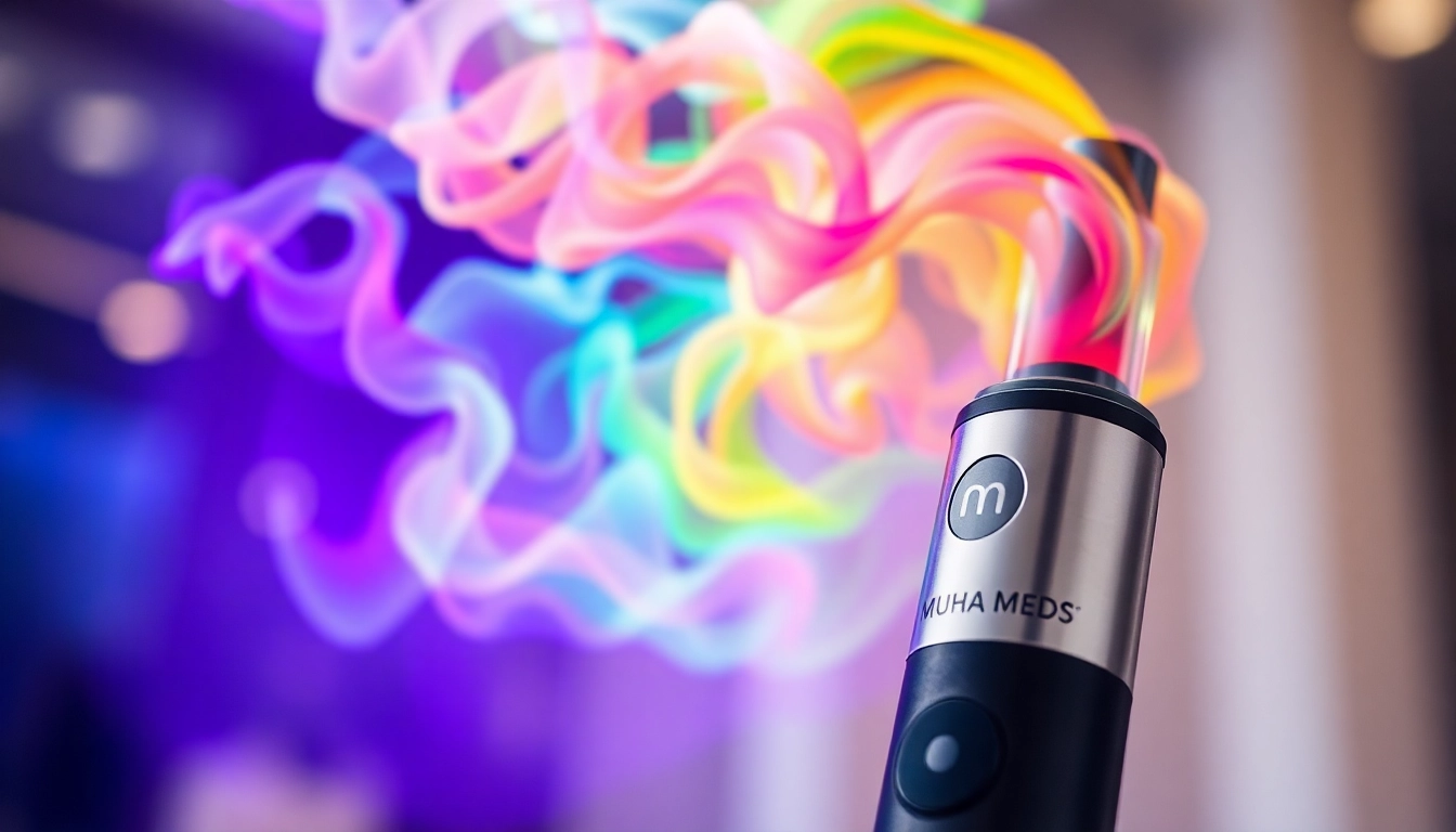 Authentic Muha Meds vape pen with vibrant vapor, highlighting quality and genuine branding for modern users.