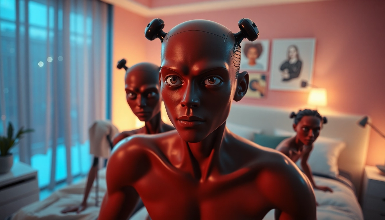 Hyper-realistic NSFW AI art featuring detailed characters with expressive faces, shot from a frontal angle for immersive experience.
