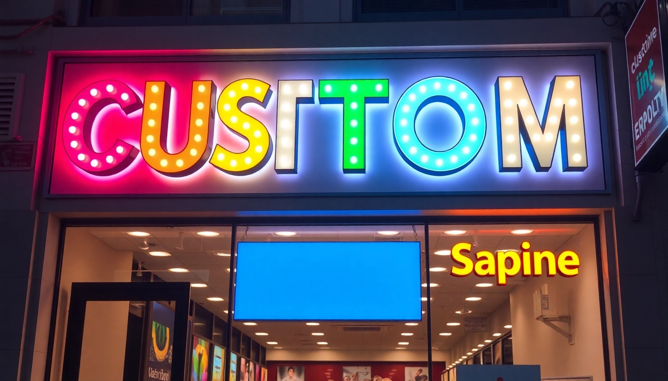 Custom signs are crafted with vibrant colors and illuminated lettering to attract customer