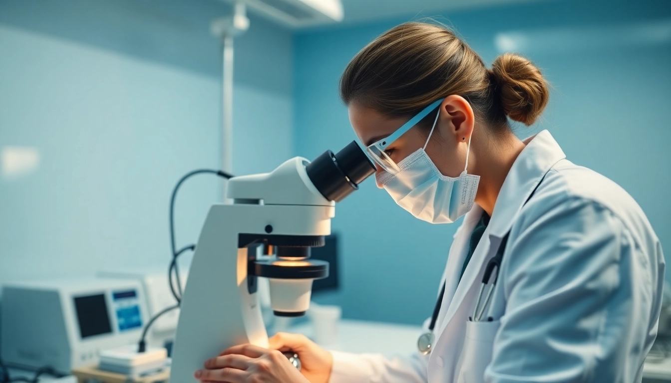 Fecondazione process scene with a scientist observing embryo development, symbolizing fertility