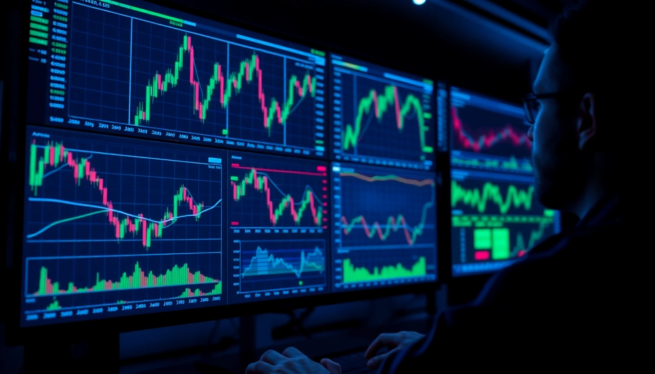 Trading view interface with real-time charts and market indicators for traders analyzing data